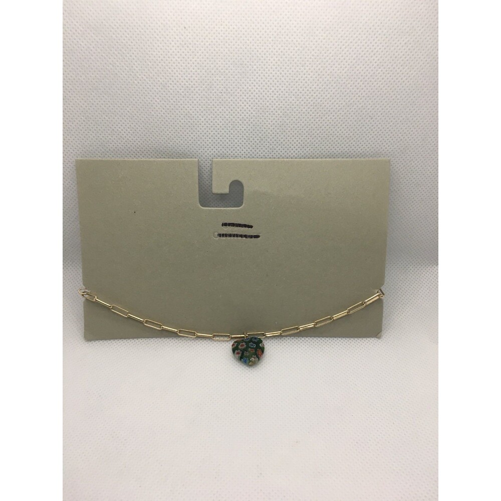 Urban Outfitters gold hardware paper clip chain choker necklace with heart shape